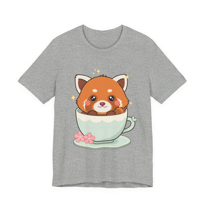 Kawaii Red Panda T-Shirt, Cute Tea Lover Gift