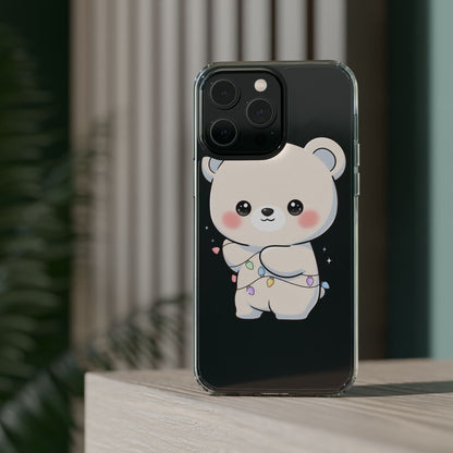 Kawaii Polar Bear Phone Case with Fairy Lights
