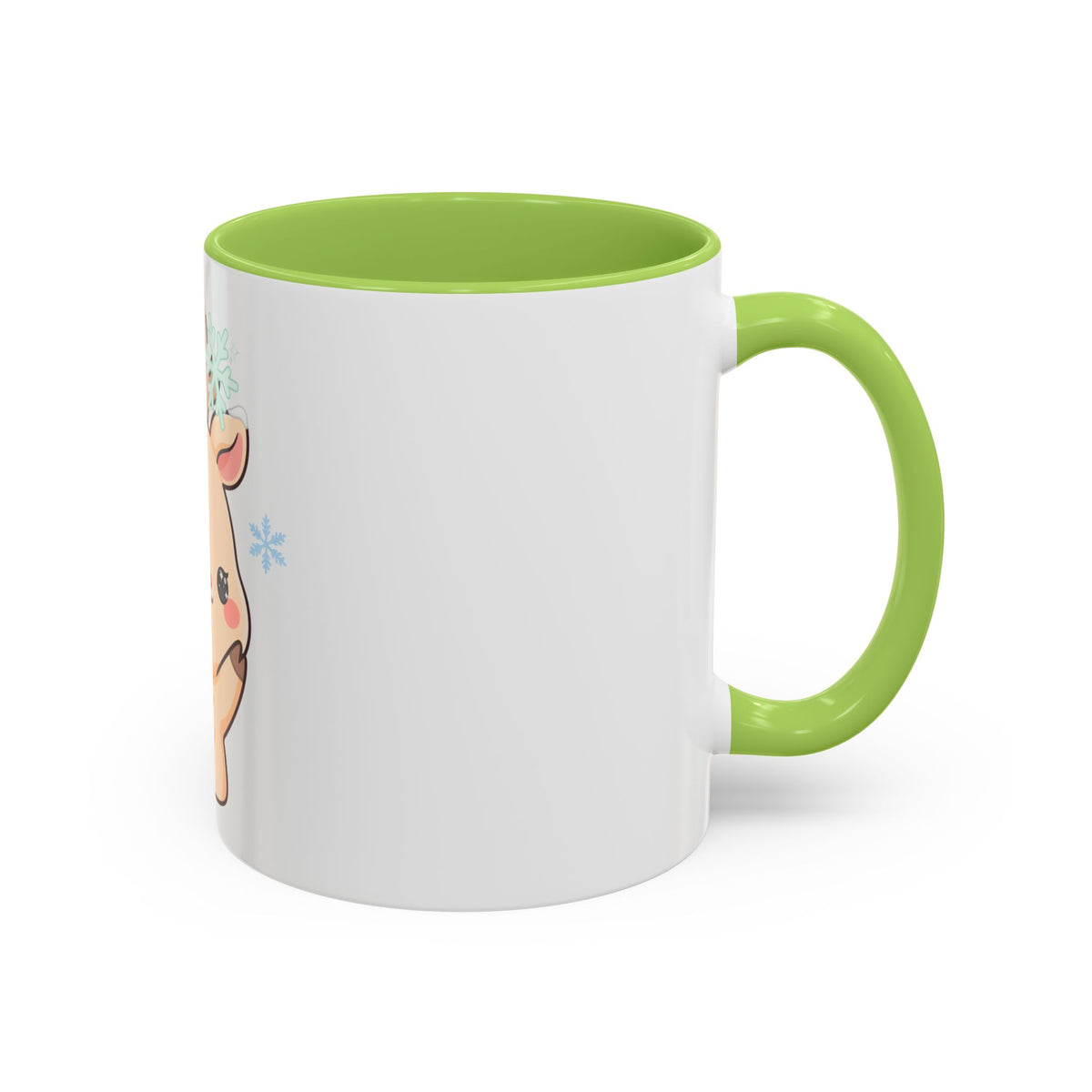Kawaii Reindeer Accent Coffee Mug for Cozy Winter Sips
