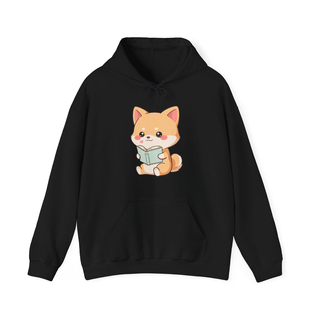 Kawaii Shiba Inu Reading Hoodie for Cozy Study Days