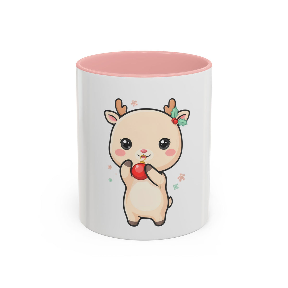 Kawaii Reindeer Christmas Accent Coffee Mug