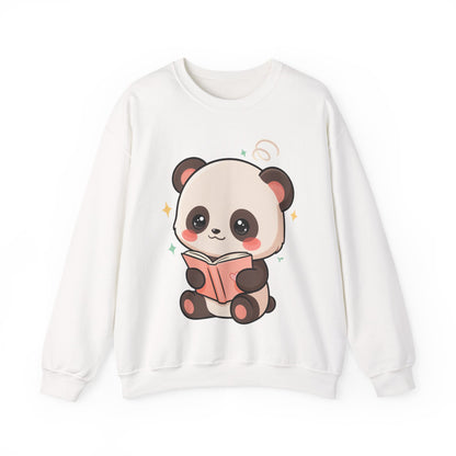 Cute Reading Panda Sweatshirt for Book Lovers