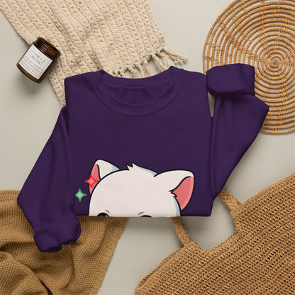 Kawaii Christmas Fox Sweatshirt, Cute Holiday Crewneck