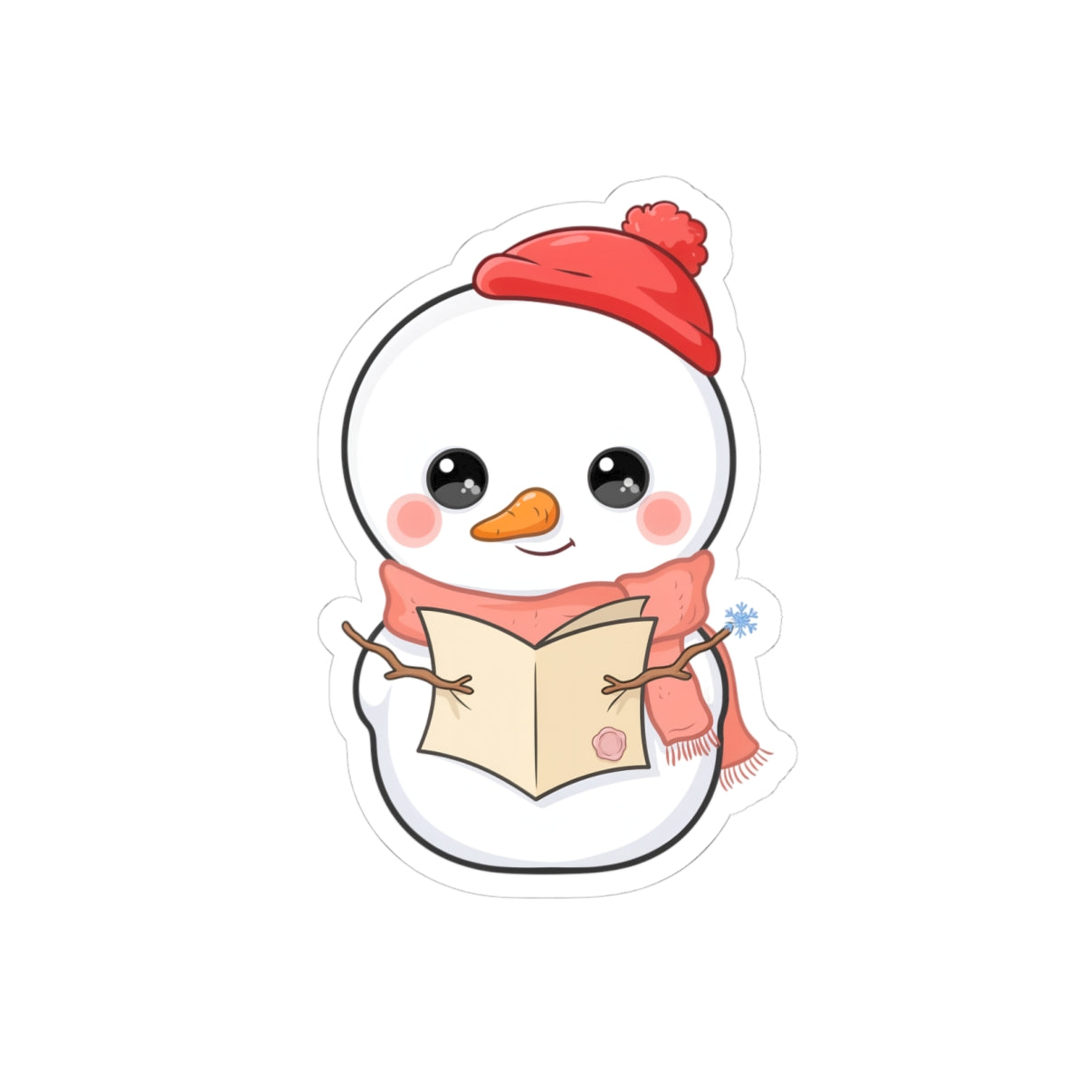 Kawaii Snowman Sticker for a Cozy Holiday Desk