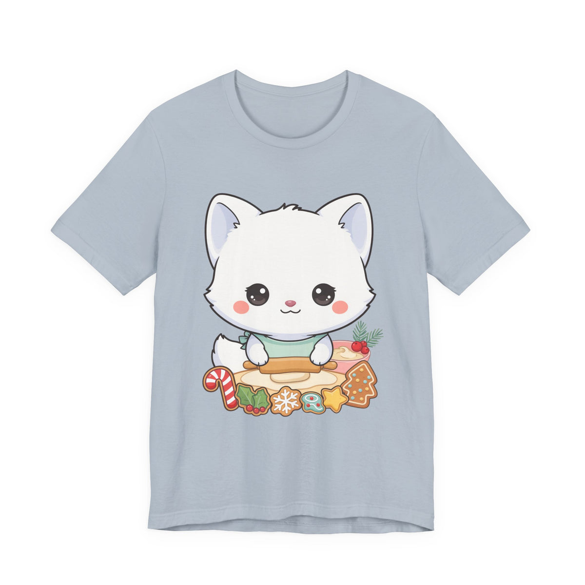 Kawaii Arctic Fox Christmas Baking T-Shirt