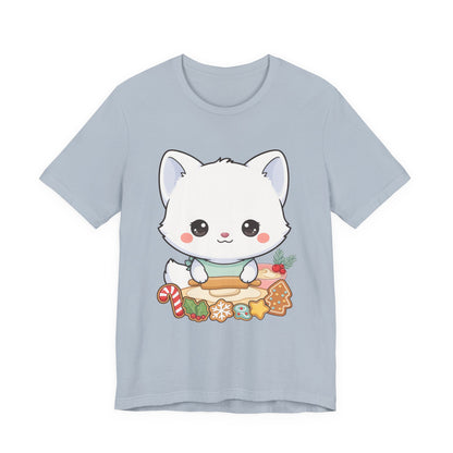 Kawaii Arctic Fox Christmas Baking T-Shirt