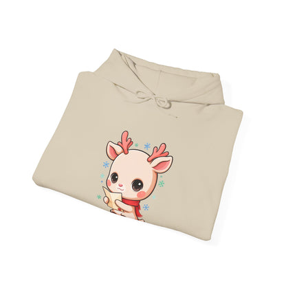 Kawaii Reindeer Christmas Hoodie for Holiday Readers