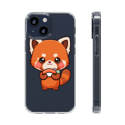 Red Panda Sushi Phone Case, Cute Kawaii Clear Case