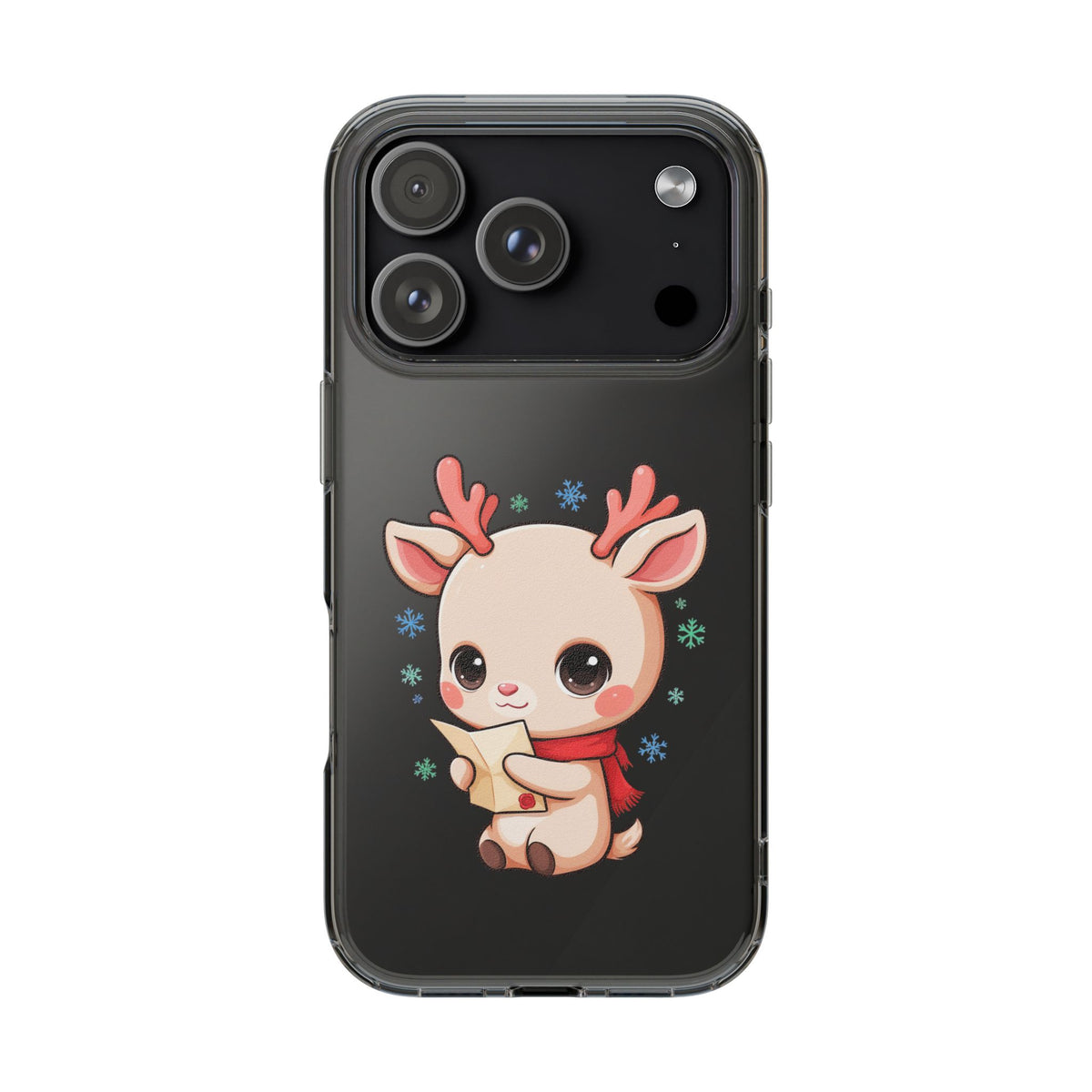 Christmas Reindeer Clear Impact-Resistant Phone Case