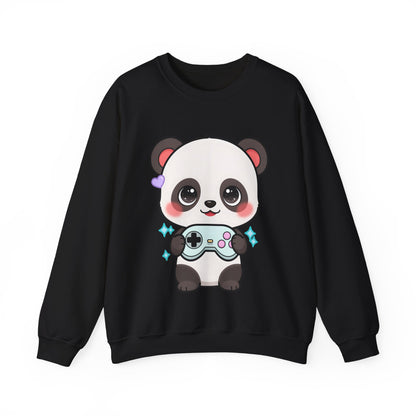 Cute Gamer Panda Sweatshirt for Cozy Gaming Nights