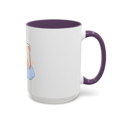 Kawaii Sleeping Cat Accent Coffee Mug