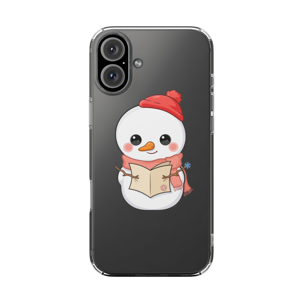 Kawaii Snowman Phone Case Reading to Santa