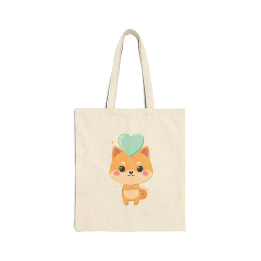 Shiba Inu Tote Bag with Balloon | Kawaii Dog Gift