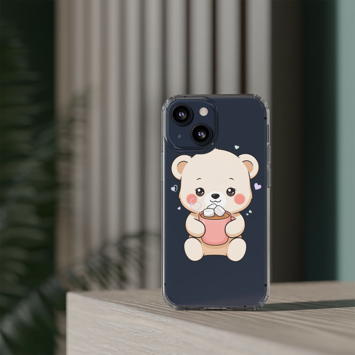 Kawaii Polar Bear Phone Case with Hot Cocoa