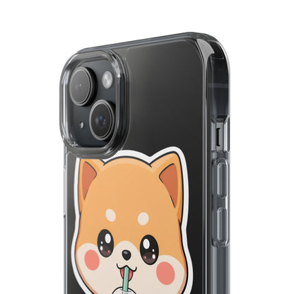 Kawaii Shiba Inu Phone Case for Bubble Tea Lovers