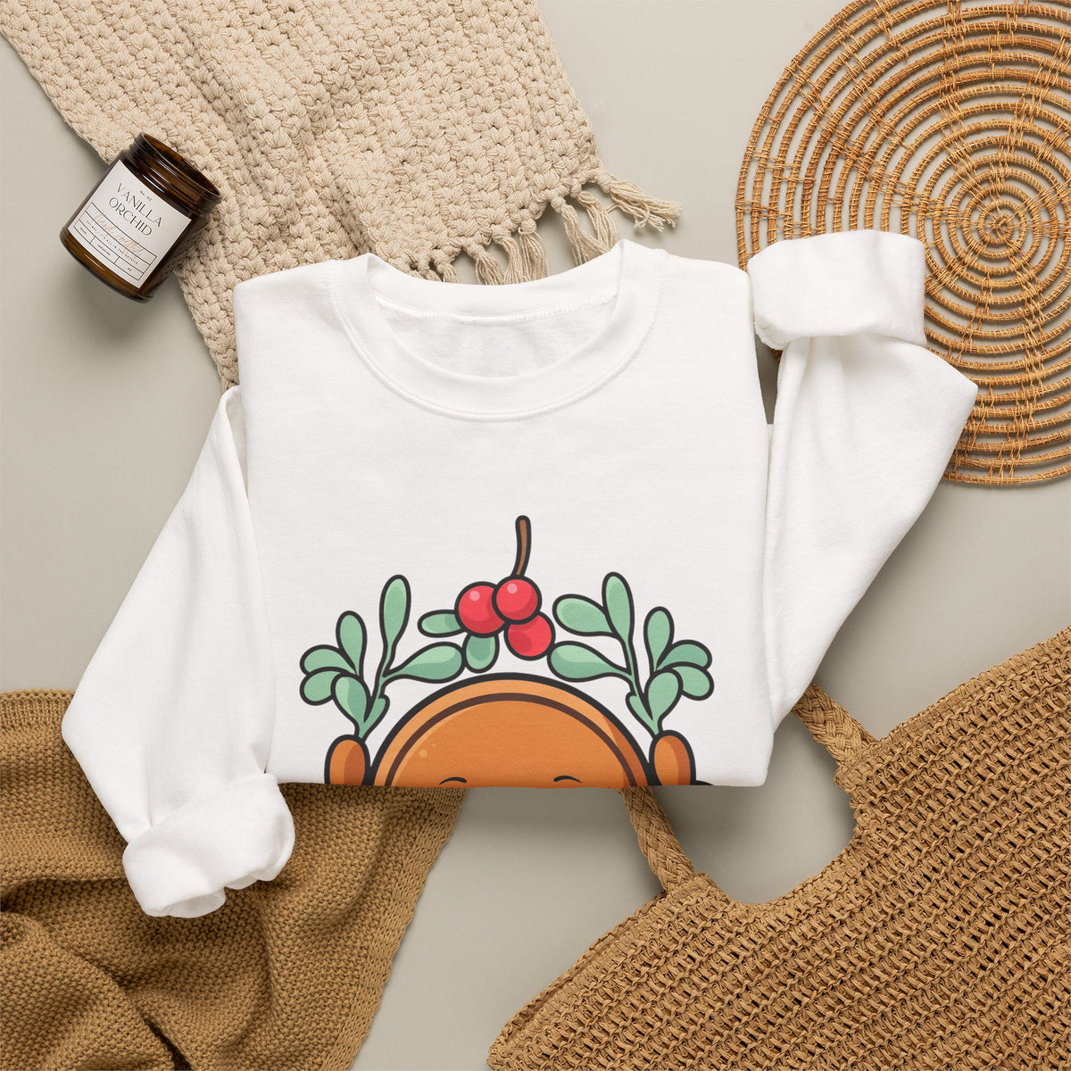 Kawaii Gingerbread Sweatshirt, Cute Christmas Crewneck