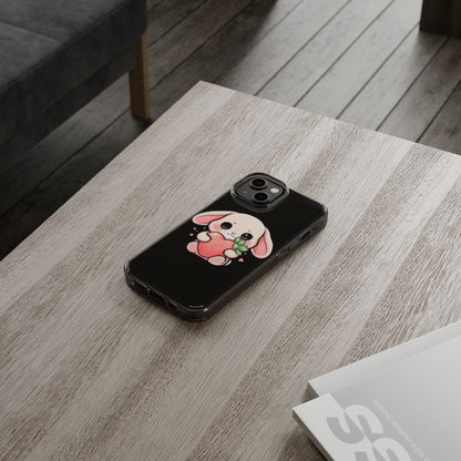 Kawaii Bunny Strawberry Phone Case, Clear Impact-Resistant