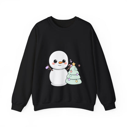 Cute Snowman Christmas Sweatshirt, Kawaii Holiday Crewneck