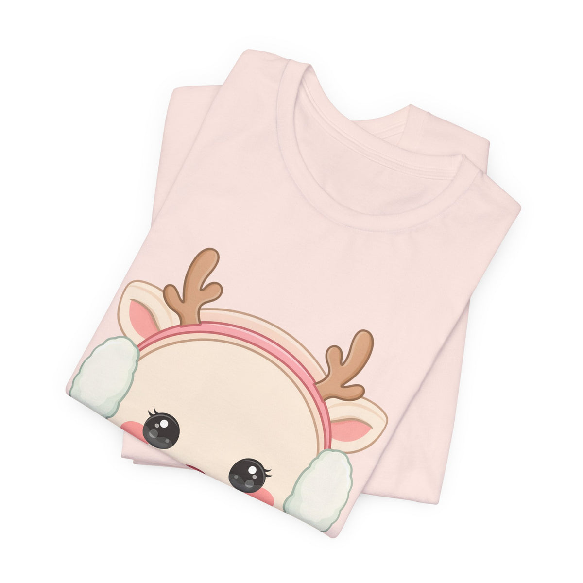 Kawaii Reindeer T-Shirt, Cute Winter Animal Tee