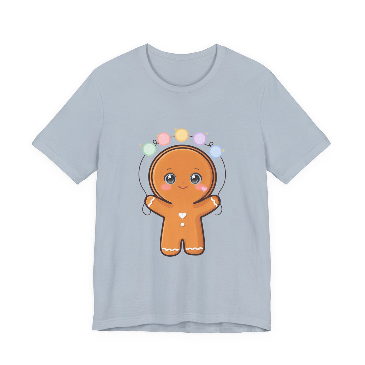 Kawaii Gingerbread Man Christmas T-Shirt, Cute Holiday Tee