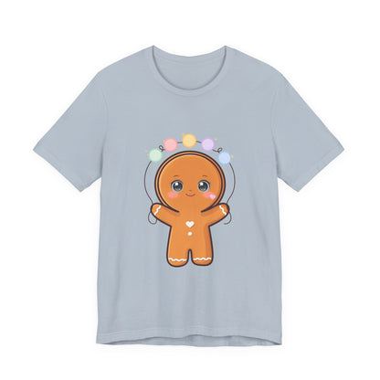 Kawaii Gingerbread Man Christmas T-Shirt, Cute Holiday Tee