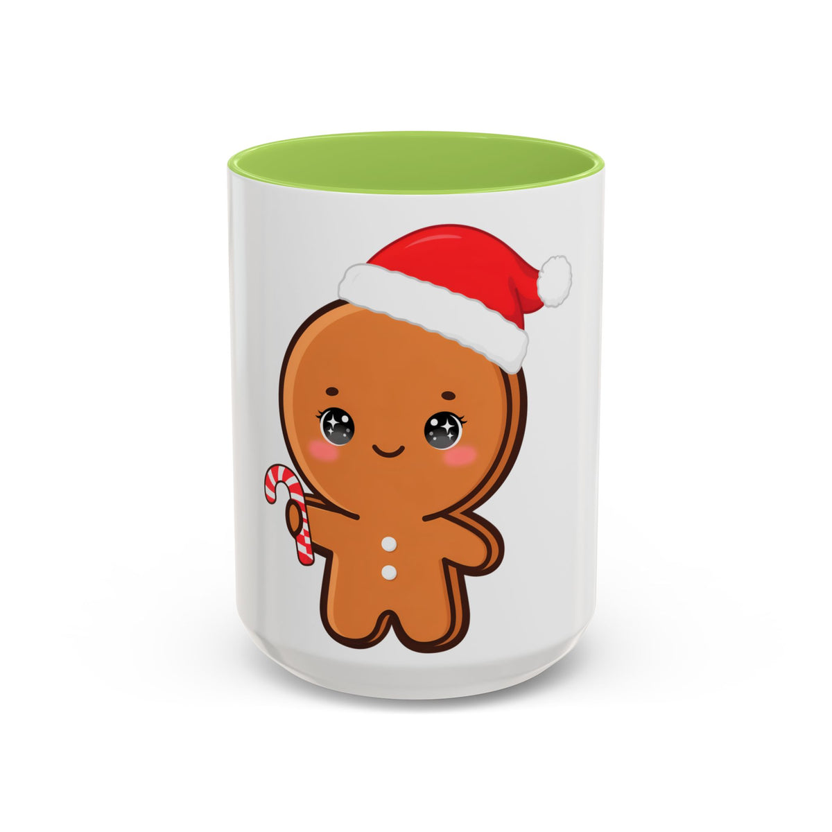 Gingerbread Man Christmas Mug, 11oz or 15oz Accent Coffee Mug