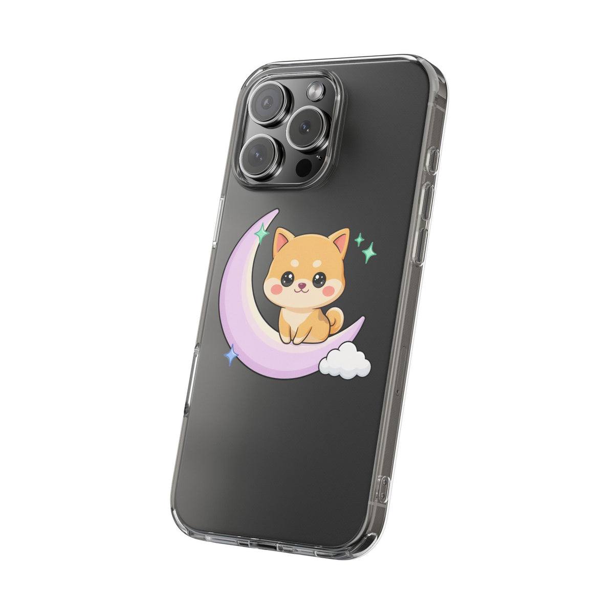 Kawaii Shiba Inu Phone Case – Crescent Moon Cutie
