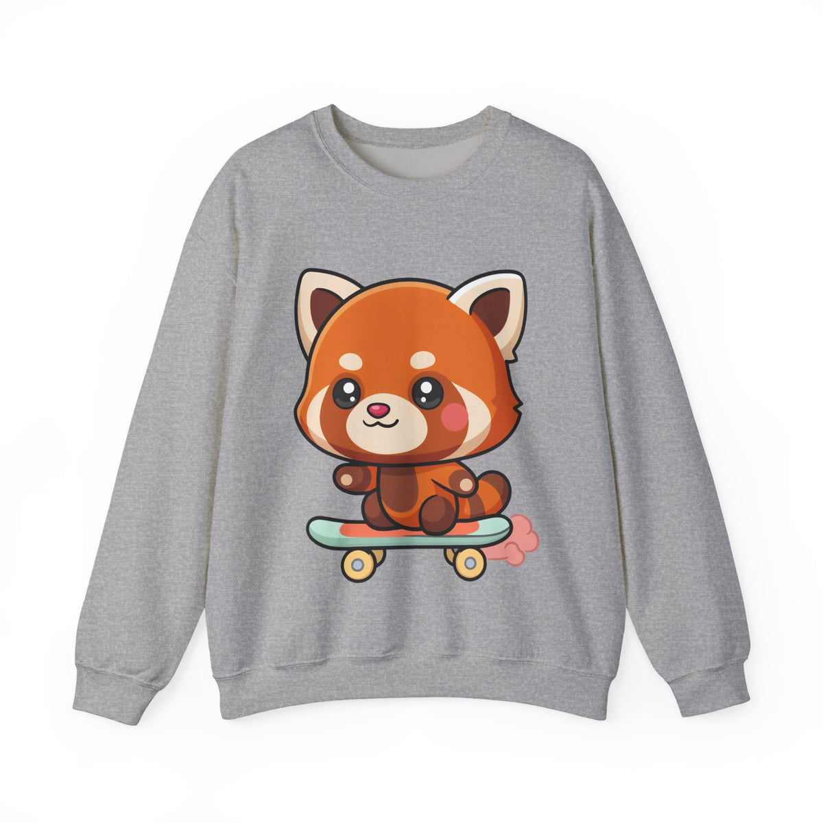 Kawaii Red Panda Skateboarding Sweatshirt, Cute Animal Gift