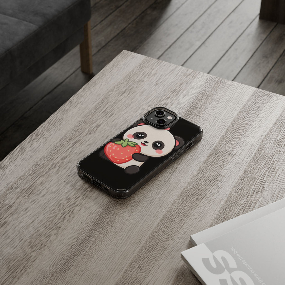 Kawaii Panda Phone Case, Sweet Strawberry Gift