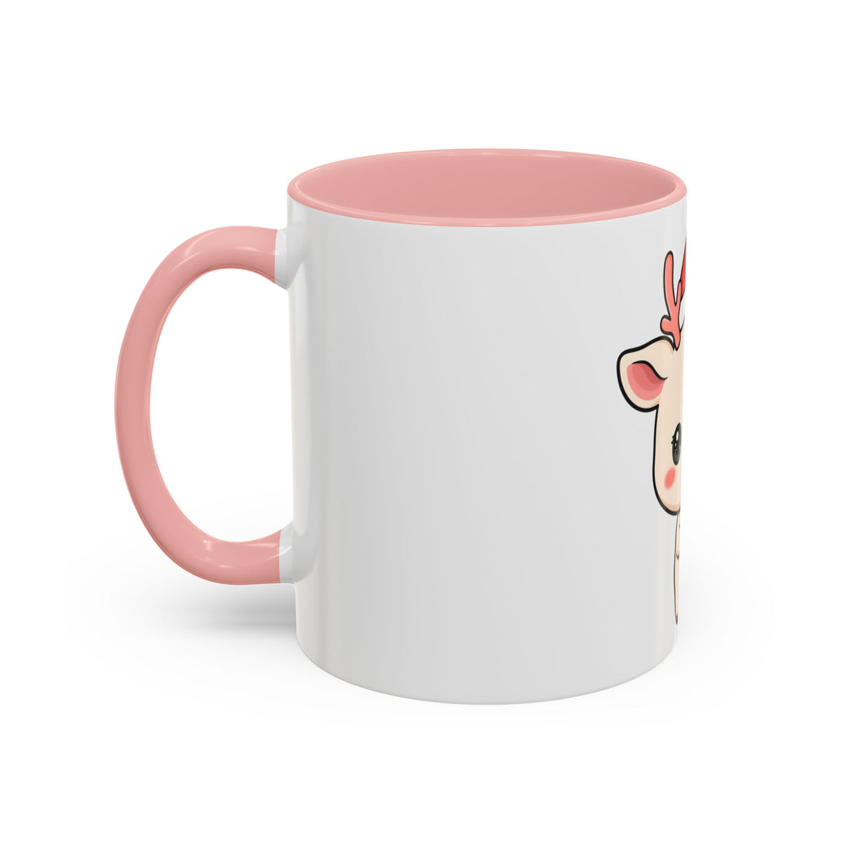 Kawaii Reindeer Christmas Accent Coffee Mug