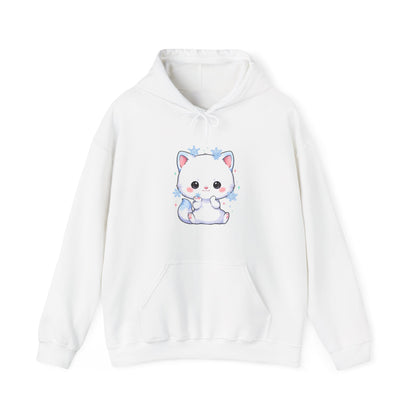 Kawaii Arctic Fox Hoodie, Cute Snowflake Fox Sweatshirt