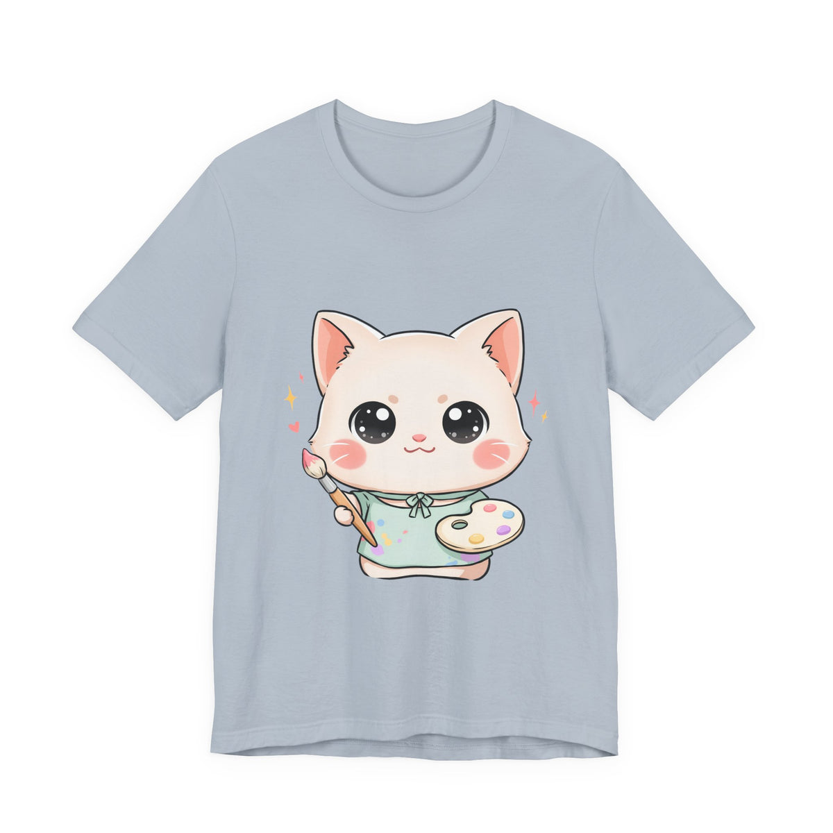 Kawaii Cat Artist T-Shirt for Creative Cat Lovers