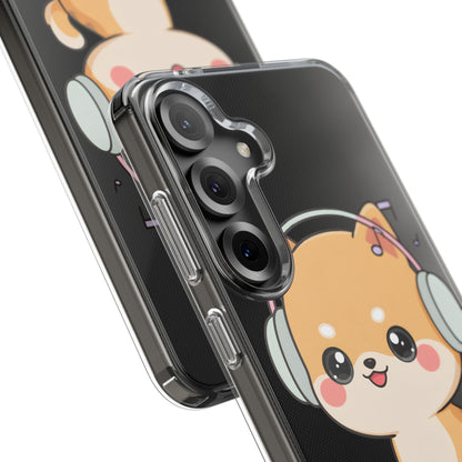 Kawaii Shiba Inu Phone Case – Music Lover Clear Case