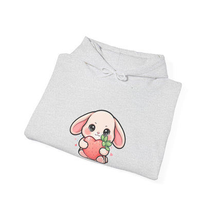Kawaii Bunny Strawberry Hoodie, Cute Unisex Sweatshirt