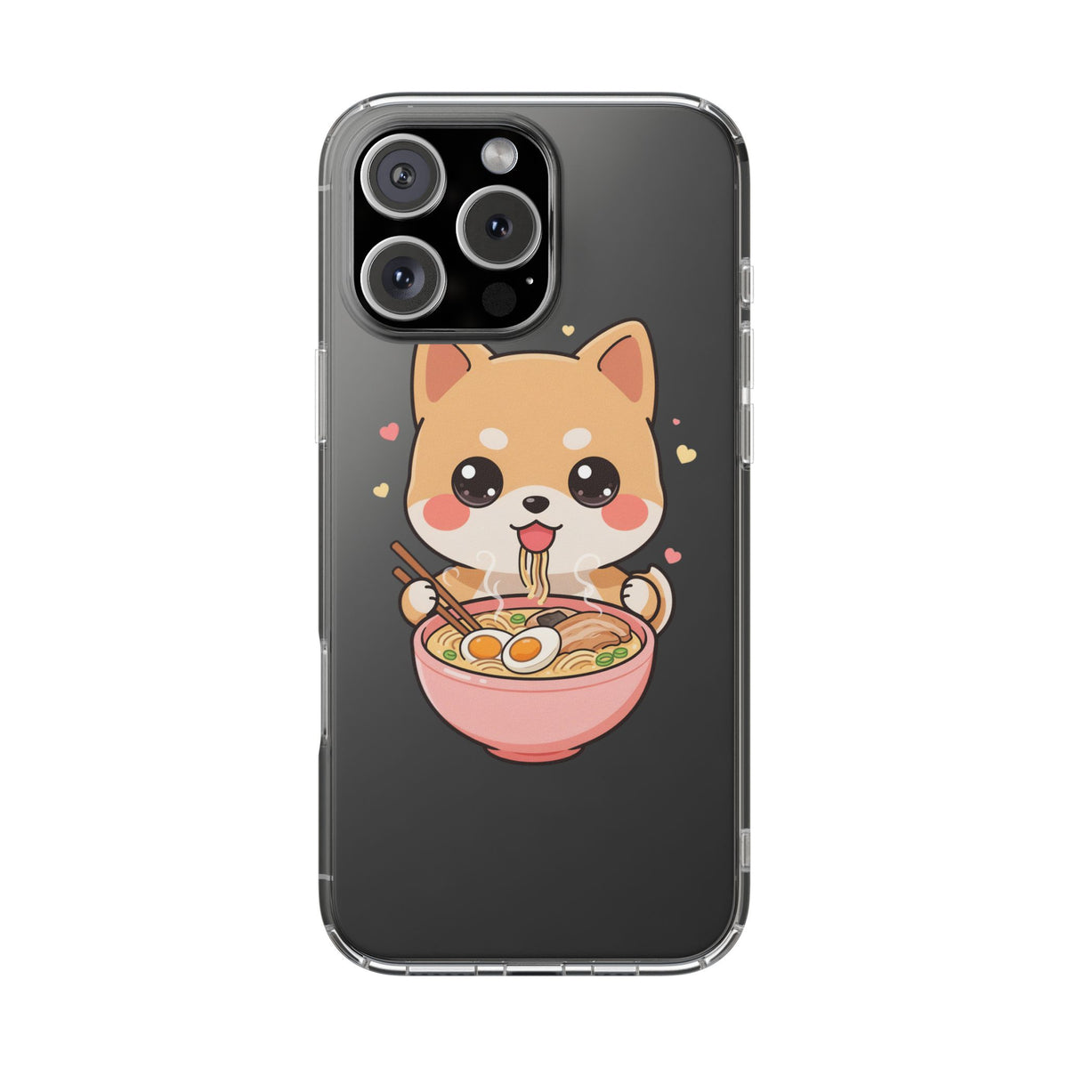 Kawaii Shiba Inu Ramen Clear Impact-Resistant Case