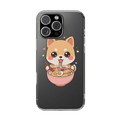 Kawaii Shiba Inu Ramen Clear Impact-Resistant Case