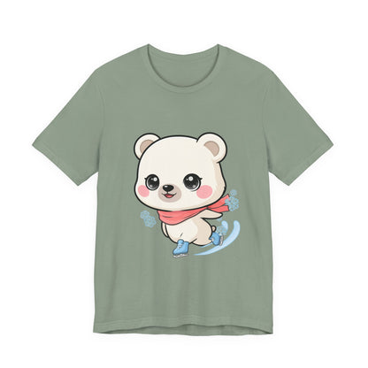 Kawaii Ice Skating Polar Bear Tee for Winter Gift Giving