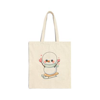 Kawaii Snowman Tote Bag for Cute Winter Lovers