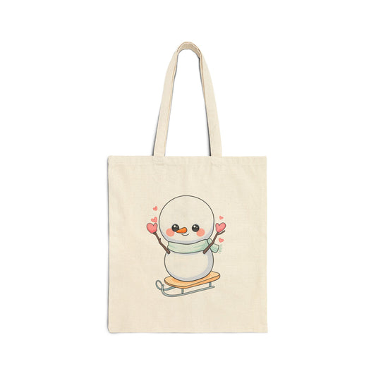 Kawaii Snowman Tote Bag for Cute Winter Lovers