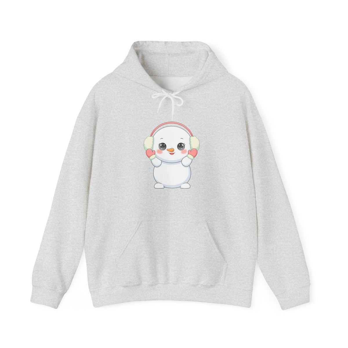 Kawaii Snowman Hoodie, Cute Winter Gift Sweatshirt
