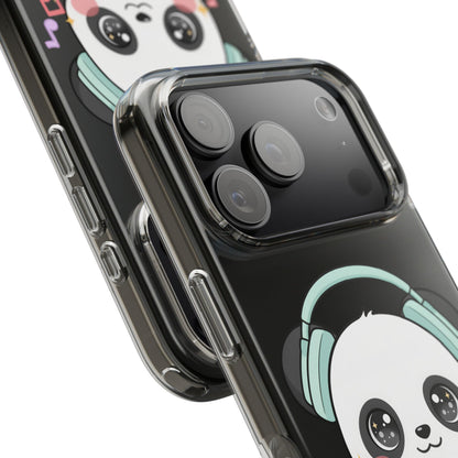 Kawaii Panda Phone Case with Headphones