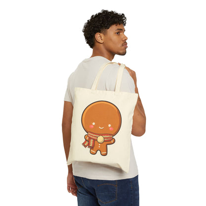 Gingerbread Man Christmas Tote Bag, Kawaii Holiday Gift