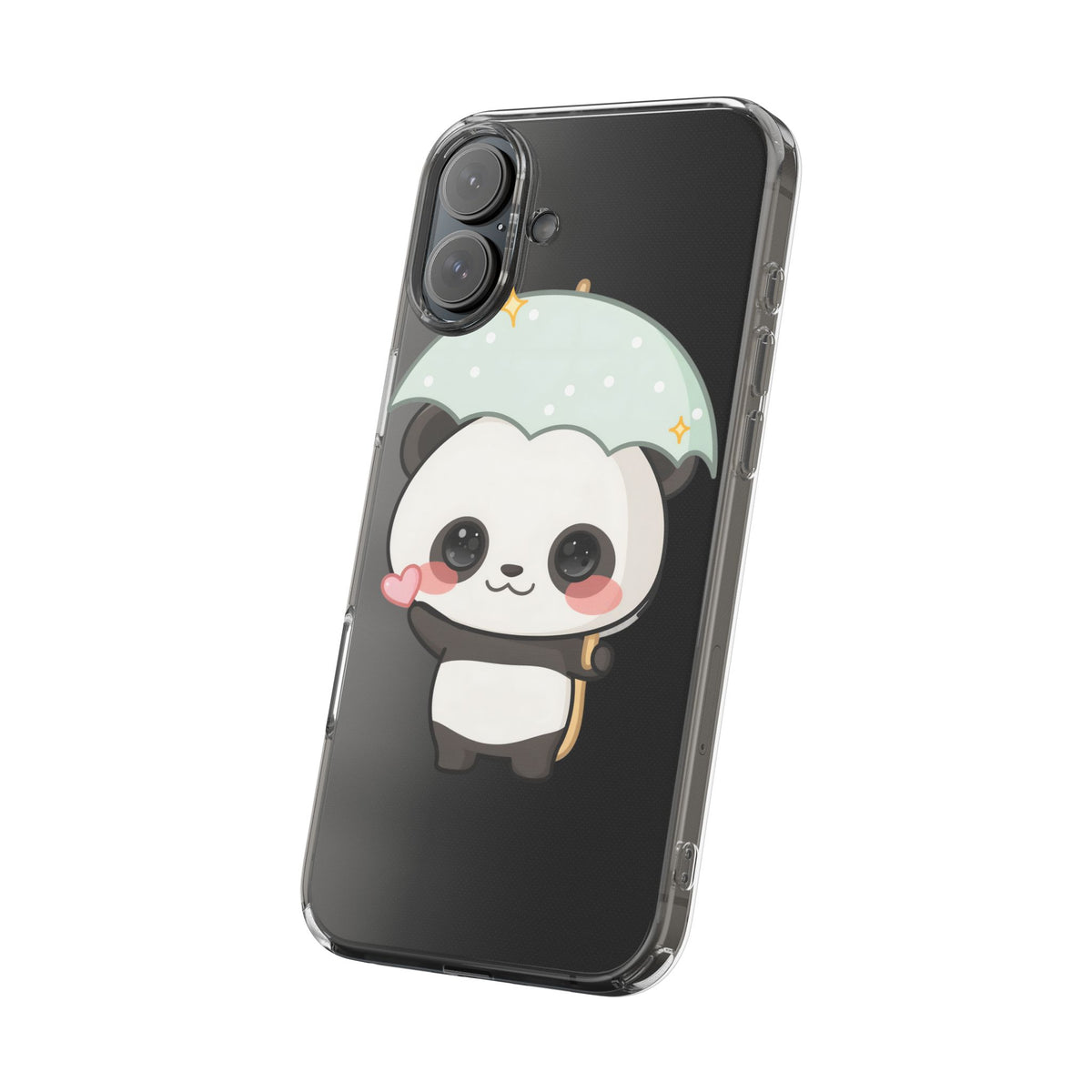Kawaii Panda Clear Impact-Resistant Phone Case