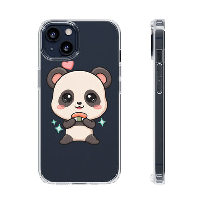 Kawaii Panda Sushi Phone Case, Clear Impact-Resistant Case