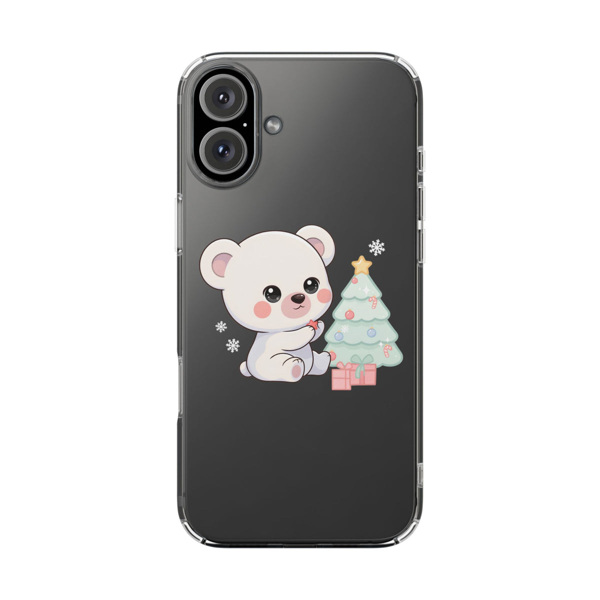 Christmas Polar Bear Phone Case, Kawaii Holiday Accessory