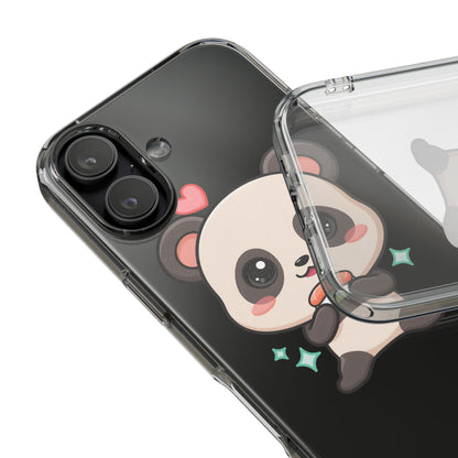 Kawaii Panda Sushi Phone Case, Clear Impact-Resistant Case