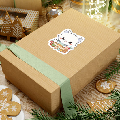 Christmas Fox Sticker: Kawaii Arctic Baker