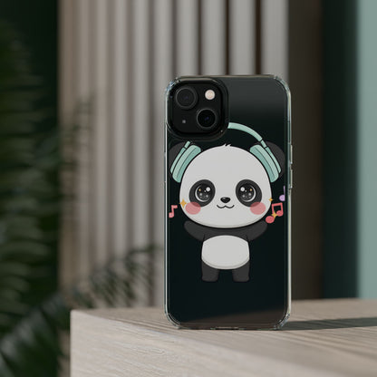 Kawaii Panda Phone Case with Headphones