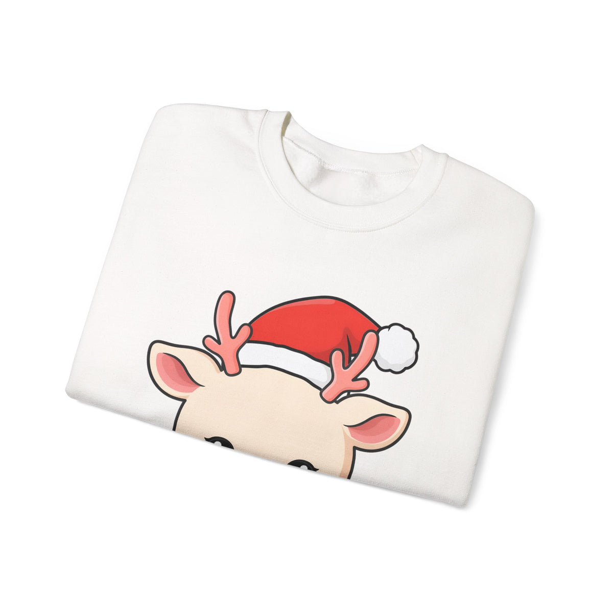 Kawaii Reindeer Christmas Sweatshirt, Cute Holiday Crewneck