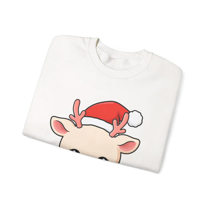 Kawaii Reindeer Christmas Sweatshirt, Cute Holiday Crewneck